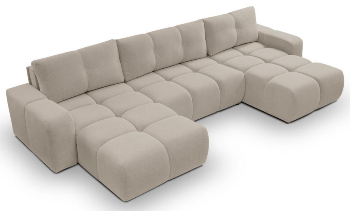 ECKSOFA Dunkelbeige Curio 11 Mit Schlaffunktion - Beige, Textil (359/177cm) - Sepro Meble