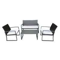 GARTEN-SITZGRUPPE Rom 4-teilig Gartenmöbel-Set - Grau, Kunststoff - DELUKE