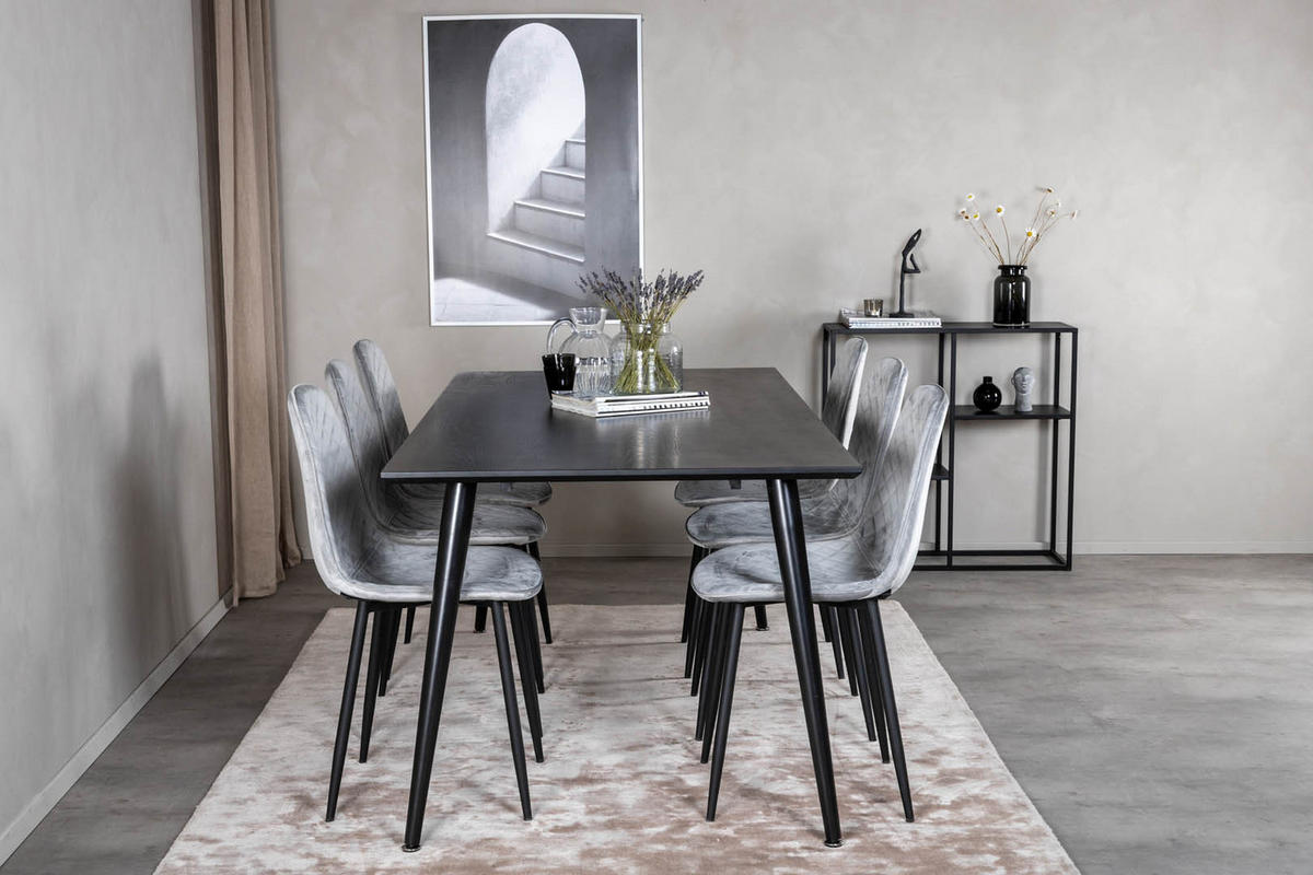 TISCHGRUPPE Grau - Grau, Holzwerkstoff (90/75/180cm) - ebuy24