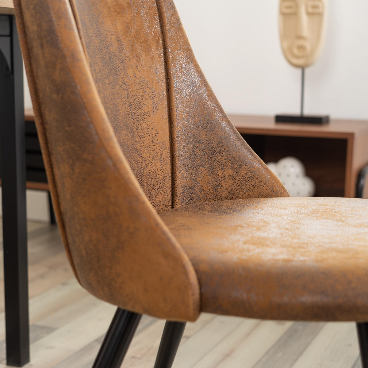 ESSZIMMERSTUHL 2er-Set in Wildlederoptik, Braun - Braun, Metall (52.5/83/49.5cm) - Meubles Cosy