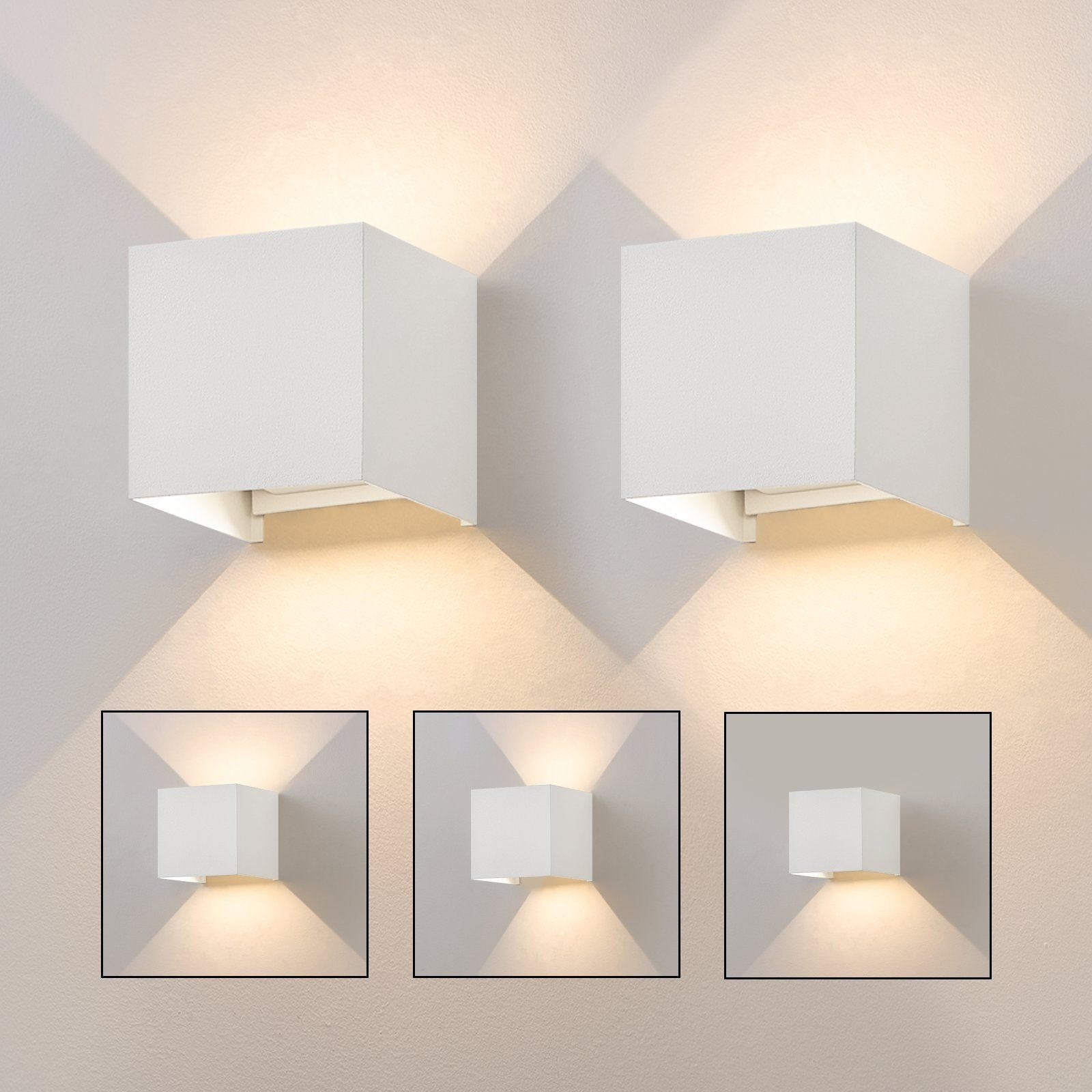 LED WANDLEUCHTE Inspiration 2er-Set - Weiß, Metall (10/10/10cm) - Nettlife
