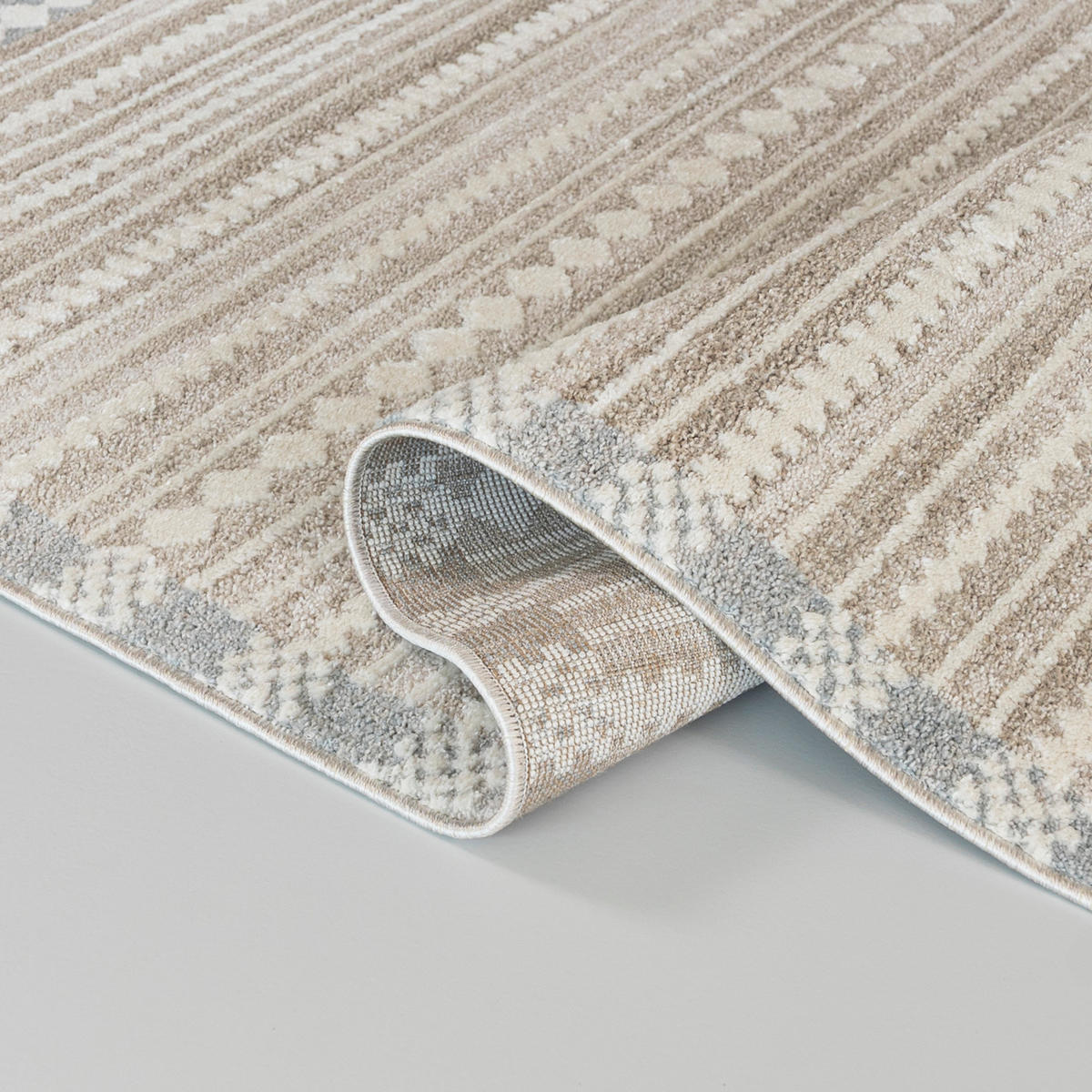 MAZOVIA TEPPICH SL05A - Grau, Beige- 80 x 150 cm - Beige/Grau, Textil (80/150cm) - Mazovia