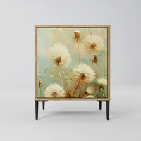 SIDEBOARD DREAMY MEADOW, Eichefarben, 57,5x42x72,5 cm, Schwarze Metallfüße - Eichefarben/Multicolor, Holzwerkstoff/Metall (57.5/72.5/42cm) - SpaceRebels