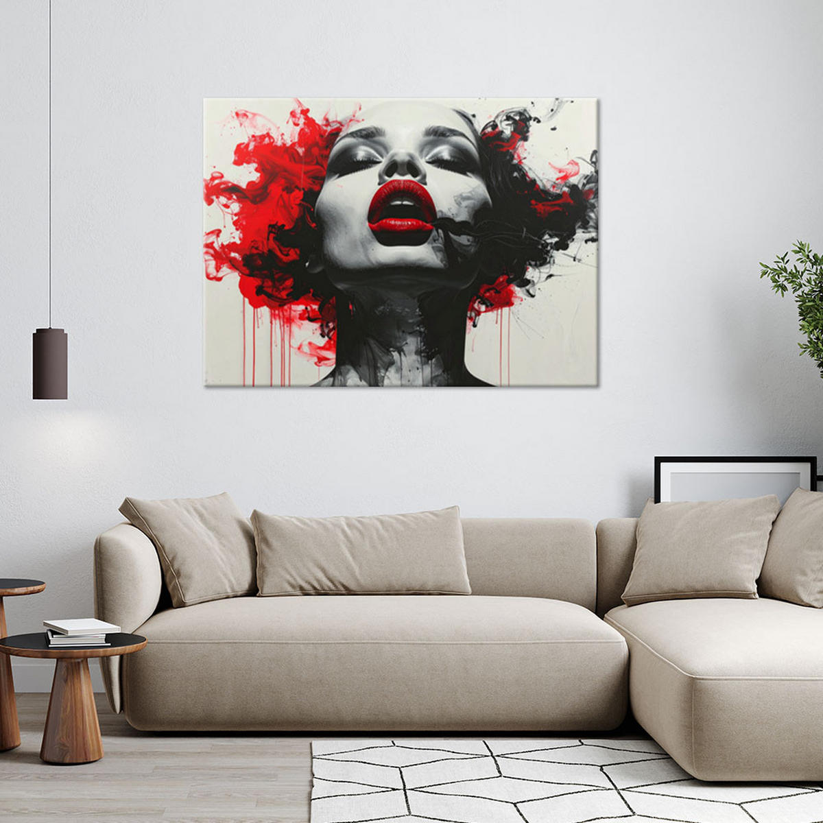 LEINWANDBILD Menschen & Charaktere 30x20cm - Rot, Textil (30/20cm) - Feeby