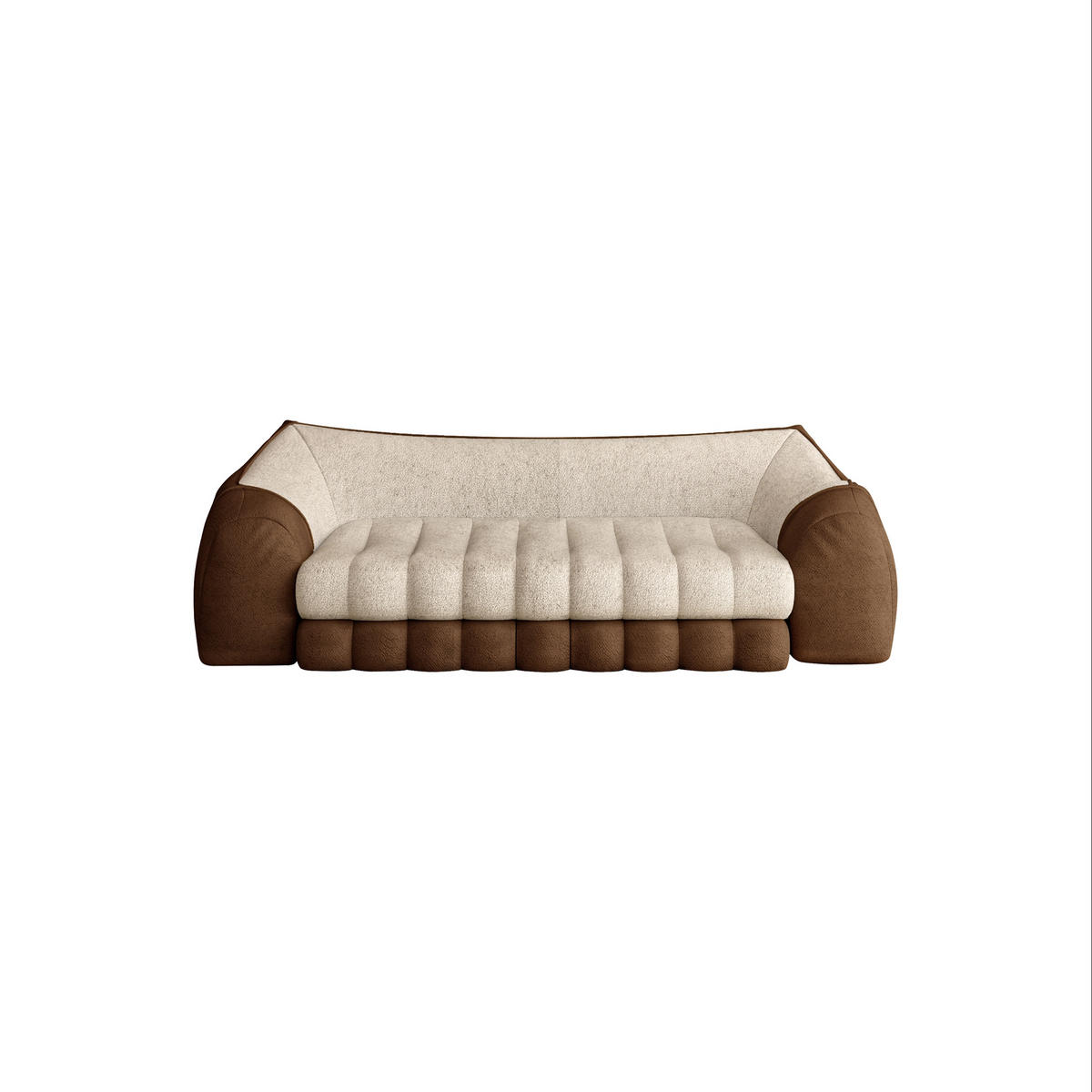 BODENSOFA 198cm Beige - Beige/Braun, Textil (198/78/118cm) - Vercart