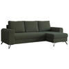 ECKSOFA Hugo Boucle Grün - Schwarz/Grün, Textil/Metall (242/140cm) - MKS