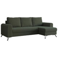 ECKSOFA Hugo Boucle Grün - Schwarz/Grün, Textil/Metall (242/140cm) - MKS