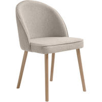 STUHL Luna, Polsterstuhl für das Esszimmer mit Buchenholzbeinen, Beige - Beige/Buchefarben, Holz (51/87/46cm) - Beautysofa