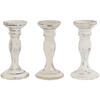 KERZENSTÄNDER 3ER-SET Weiß - Weiß, Holz (12/24/12cm) - MCW