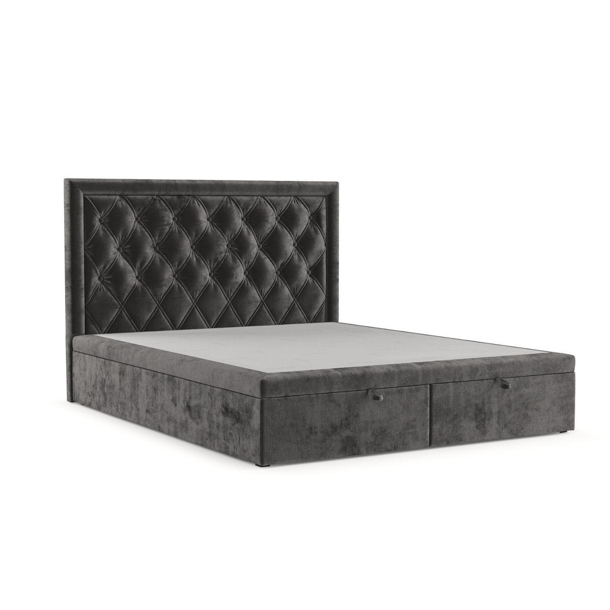 POLSTERBETT Nicobar mit Stauraum 120/200 cm Stahl im Lotta Stoff - Schwarz/Graphitfarben, Holz/Holzwerkstoff (120/200cm) - AltaBeds