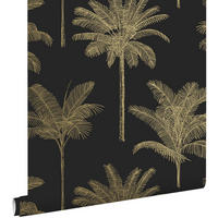 TAPETE Palmen 53 cm x 10.05 m - Schwarz, Papier (53/1000cm) - ESTAhome