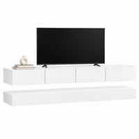 TV-ELEMENT wandhängend 130 x 33 cm MDF White mit LED-Beleuchtung - Weiß, Holzwerkstoff (33/15/130cm) - Beauniv