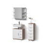 BADMÖBEL-SET Eisak Sonoma 3 Teile, mit Midischrank - Weiß/Sonoma Eiche, Holzwerkstoff (60/60/33cm) - Livinity®