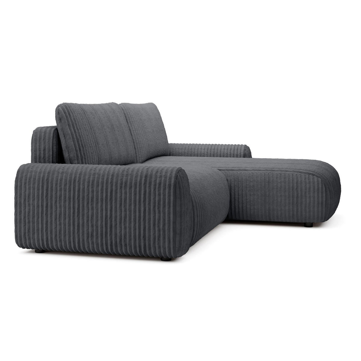 ECKSOFA Lelu Dunkelgrau beidseitig - Dunkelgrau/Schwarz, Kunststoff/Textil (245/165cm) - Selsey