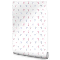 VLIESTAPETE Kleine Pastellherzen – Rosa, Mint, Weiß – 50x1000 cm - Rosa/Weiß, Papier (50/1000cm) - Muralo