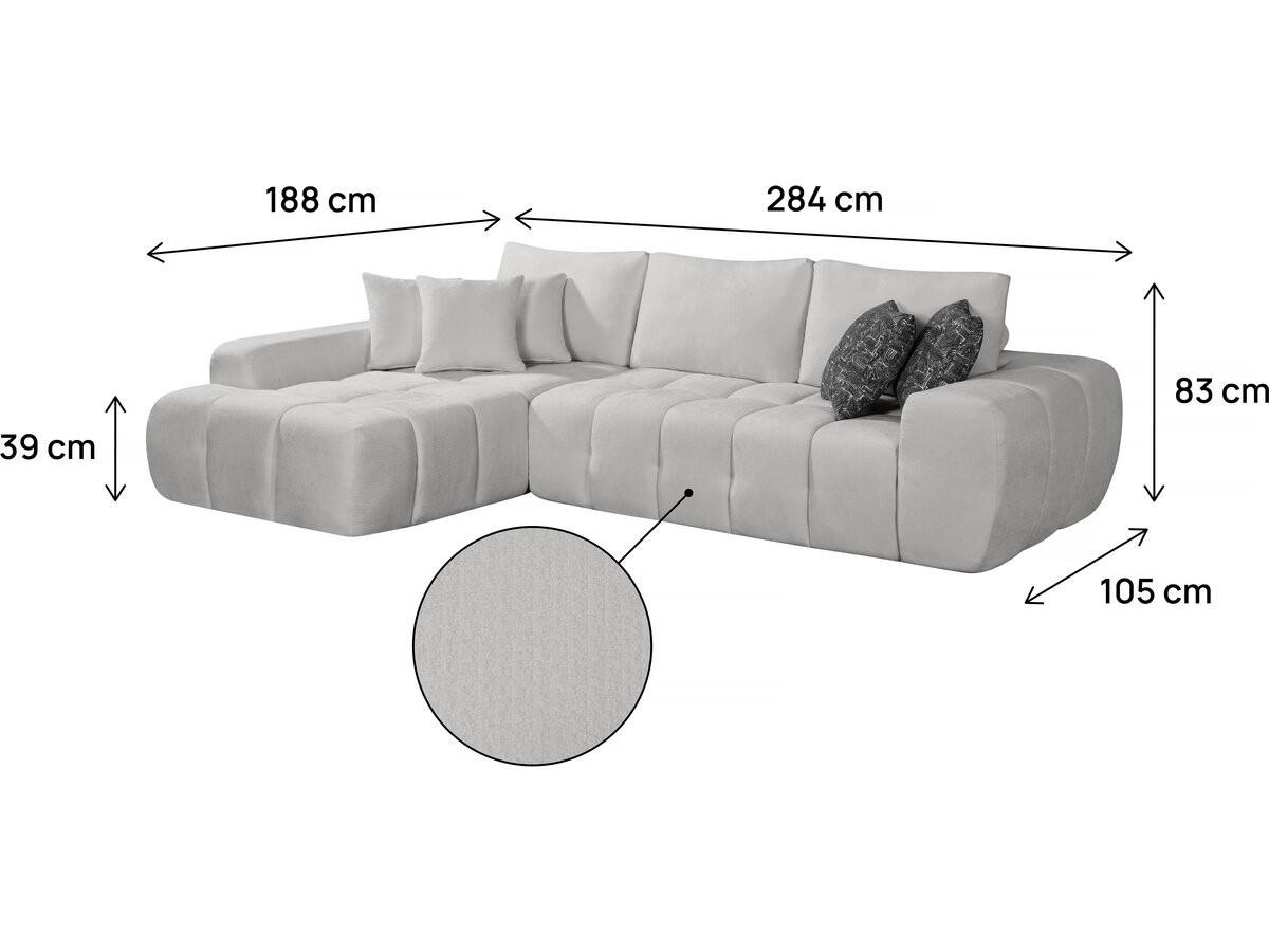 ECKSOFA sidonie Grau - Grau, Textil (188/284cm) - Habitat Garten