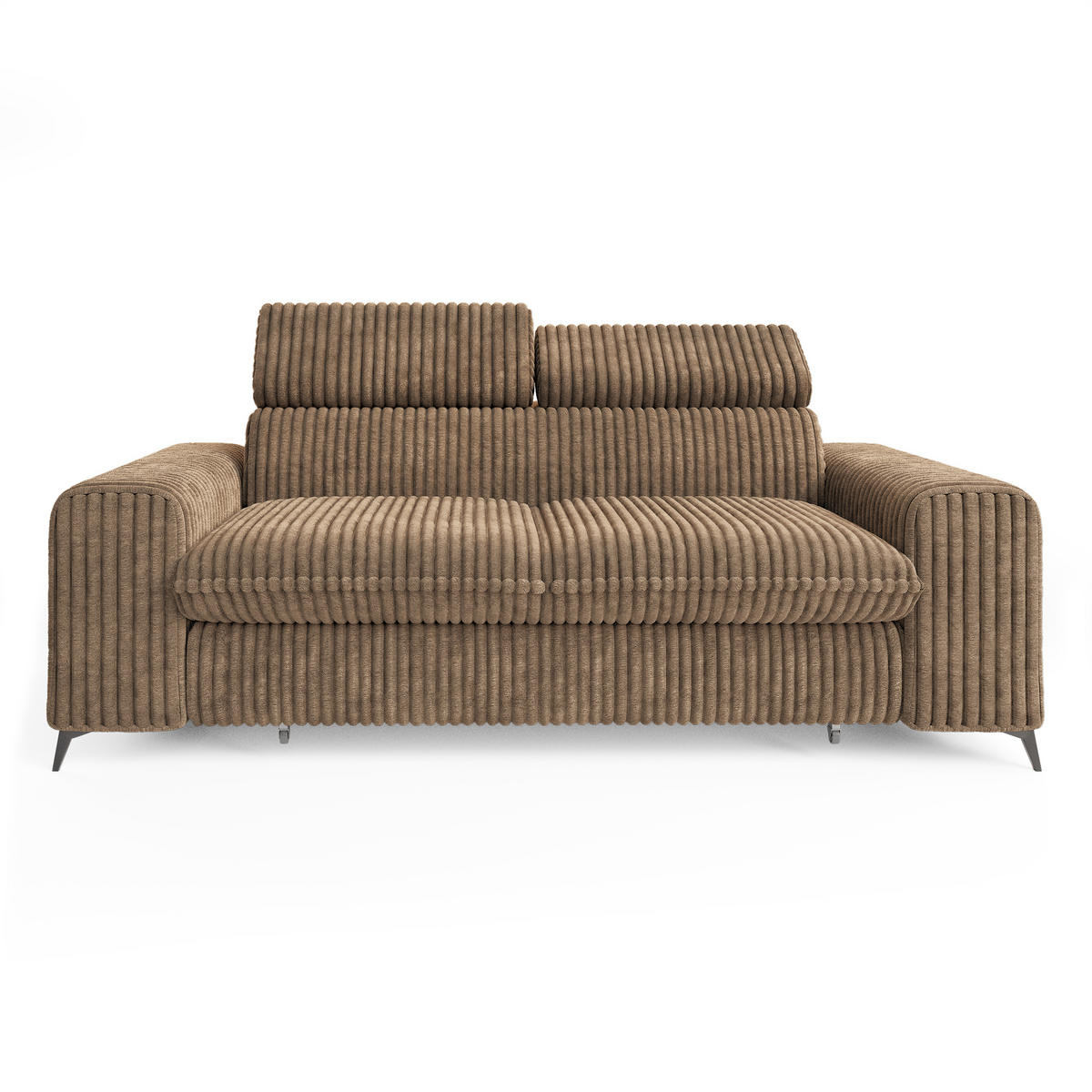 BETTSOFA BENETE Beige Cordstoff mit Schlaffunktion - Beige, Holz/Textil (191/89/92cm) - MASSENO
