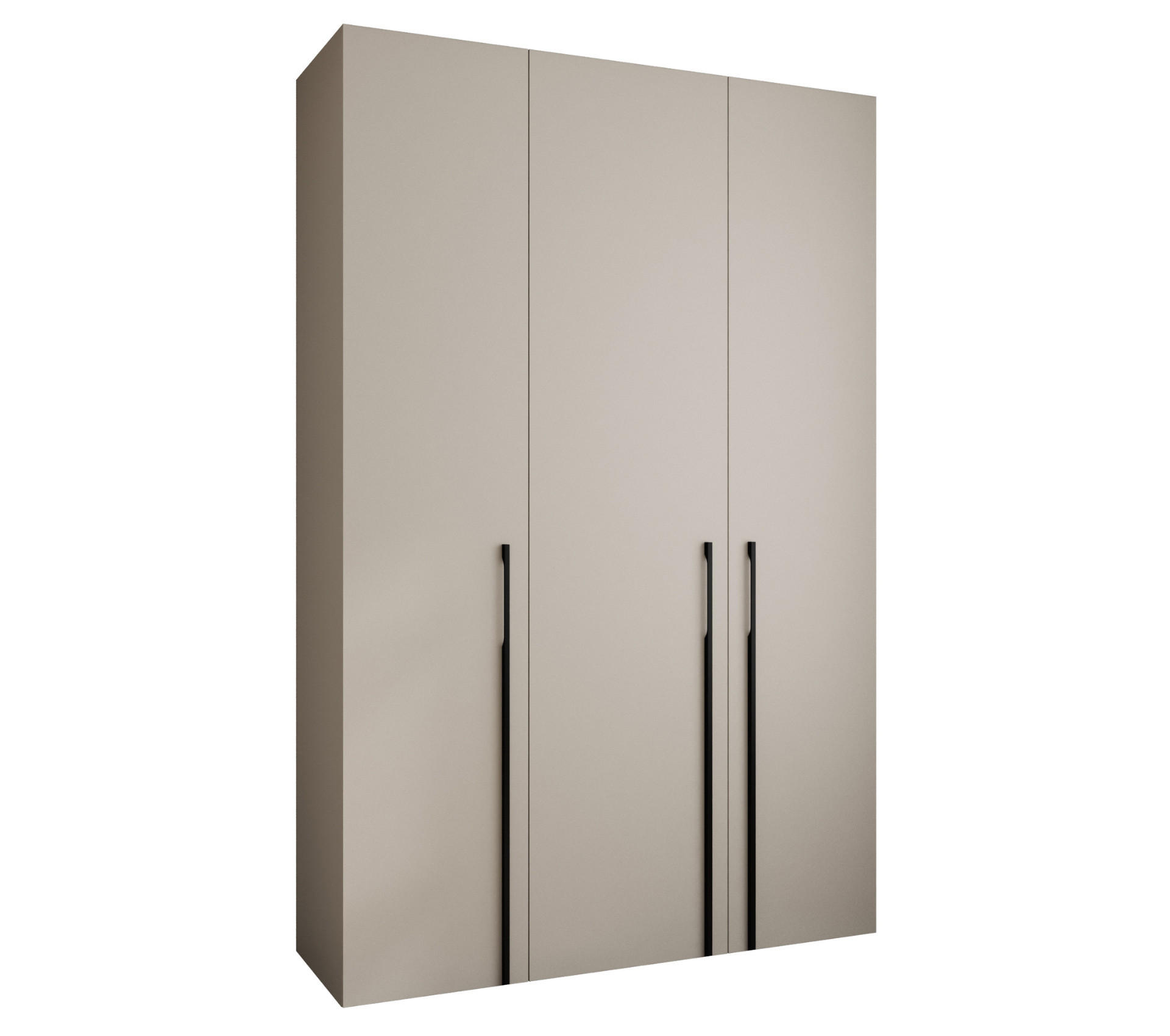 DREHTÜRENSCHRANK 245,5/160/50 3-türig - Kaschmir/Schwarz, Holz/Metall (160/245.5/50cm) - Abiks Möbel