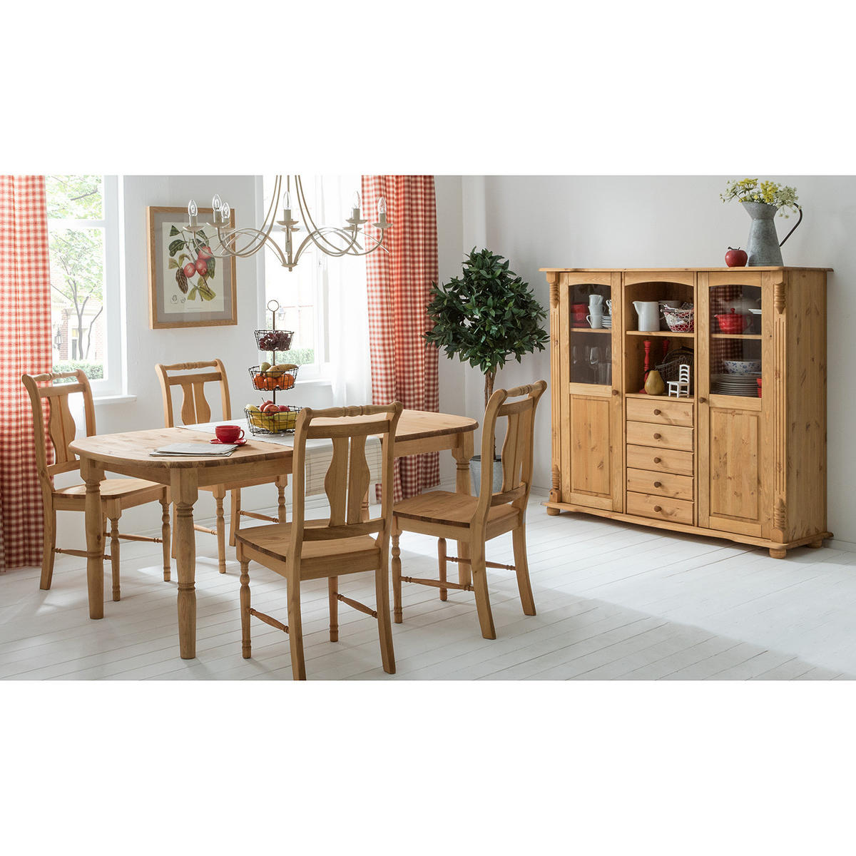 ESSZIMMERSTUHL - Kiefer massiv, 2er-Set - Kieferfarben, Holz (45/95/44cm) - home24