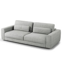 3-SITZER SOFA - Schwarz/Grau, Kunststoff/Textil (252/80/117cm) - home24