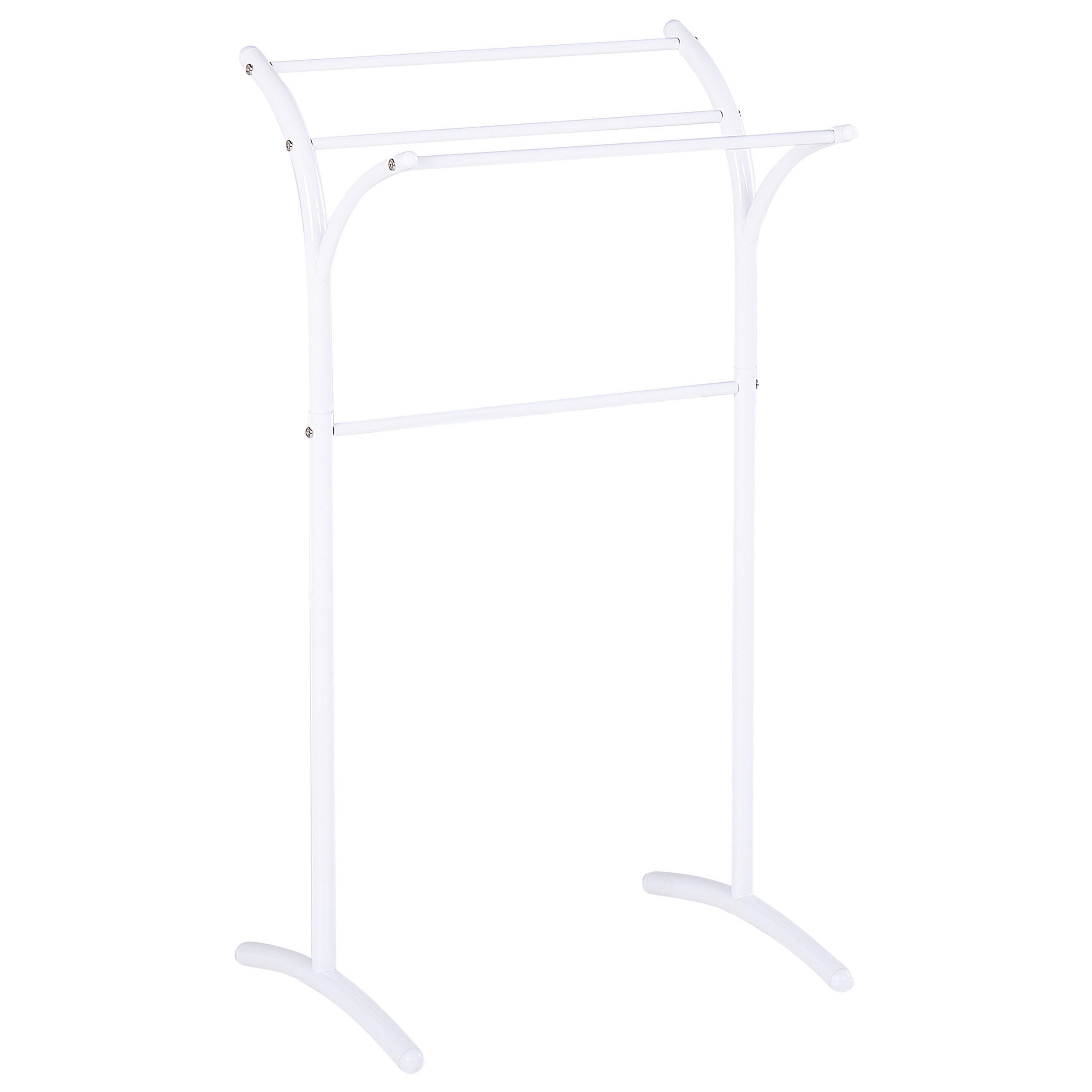 HANDTUCHSTÄNDER Stahl weiß 51 x 91 cm Yopal - Weiß, Metall (51/91/37cm) - Beliani