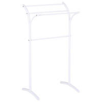 HANDTUCHSTÄNDER Stahl weiß 51 x 91 cm Yopal - Weiß, Metall (51/91/37cm) - Beliani