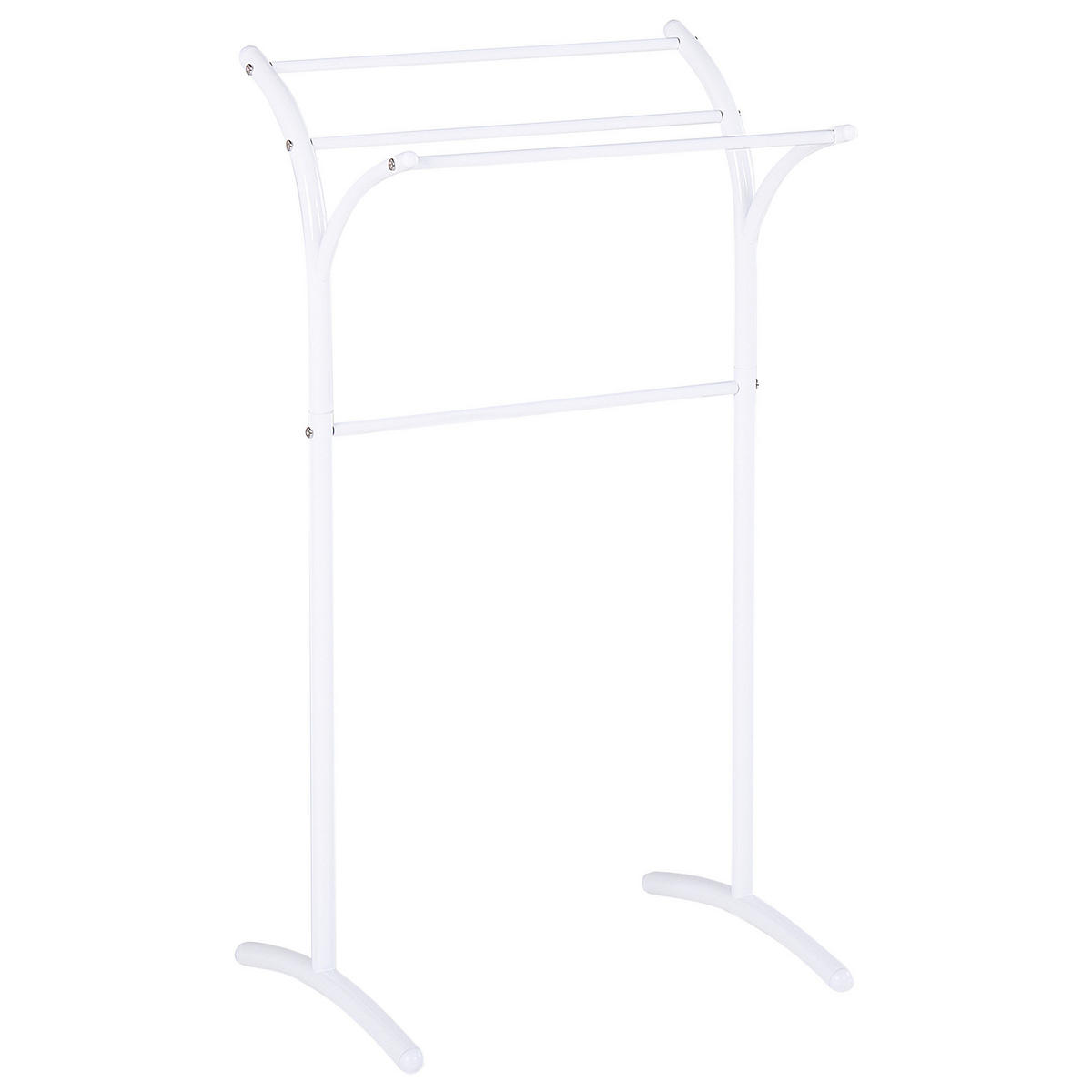 HANDTUCHSTÄNDER Stahl weiß 51 x 91 cm Yopal - Weiß, Metall (51/91/37cm) - Beliani