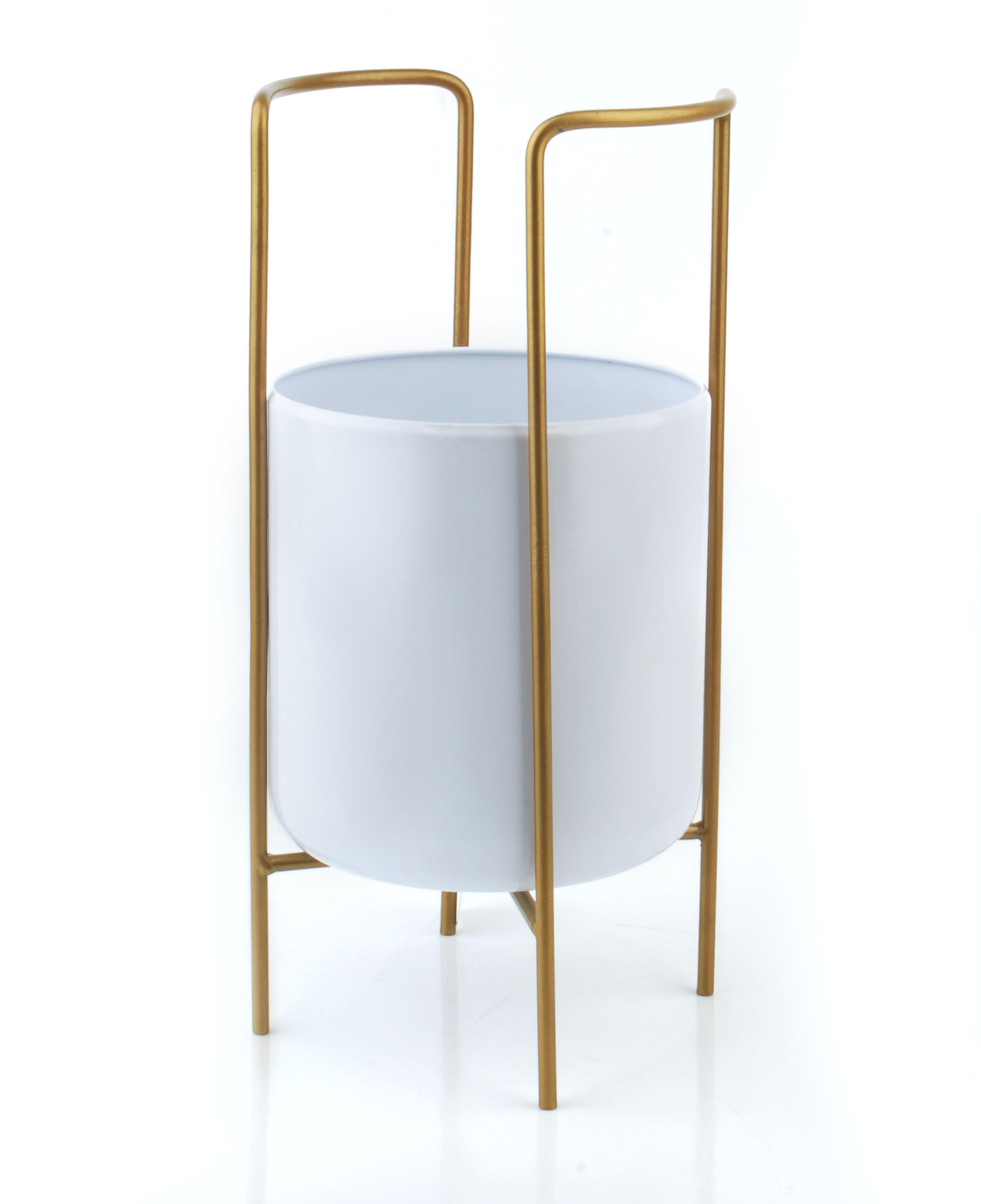 BLUMENTOPF Swen Weiß 20/20/54 cm Metall - Weiß, Metall (20/54cm) - Mondex