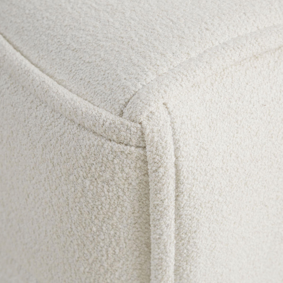 HOCKER Bouclé 46/41/46 cm in Beige - Beige, Textil (46/41/46cm) - Homestyle4u