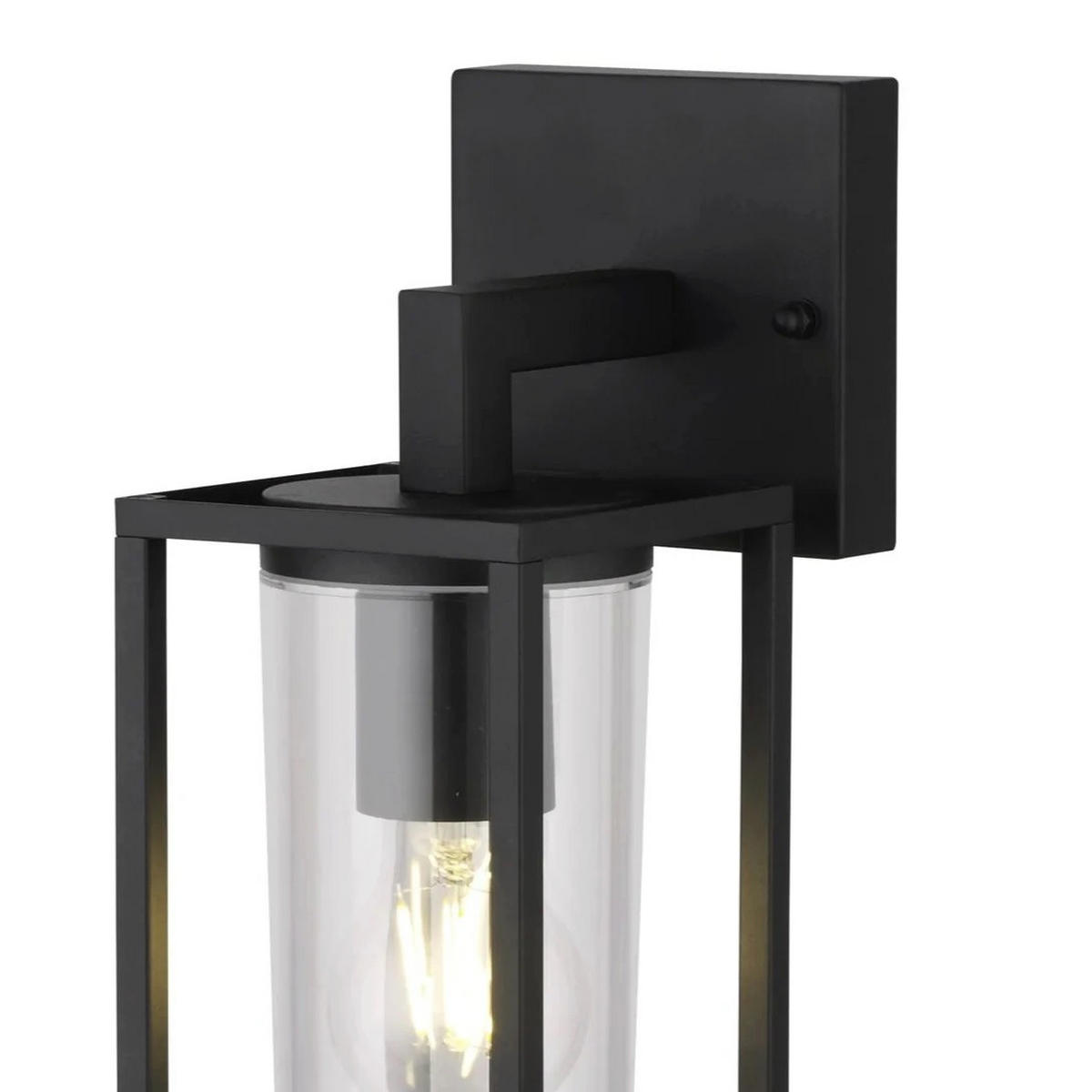 AUSSENWANDLEUCHTE Schwarz E27 Klarer Diffusor IP54 - Schwarz, Metall (11/34/15.5cm) - CGC Europe