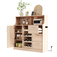 SIDEBOARD 120/40/121 cm Natur/Weiß aus MDF mit LED und Steckdose - Weiß, Holzwerkstoff (40/121/120cm) - OKMYHOME