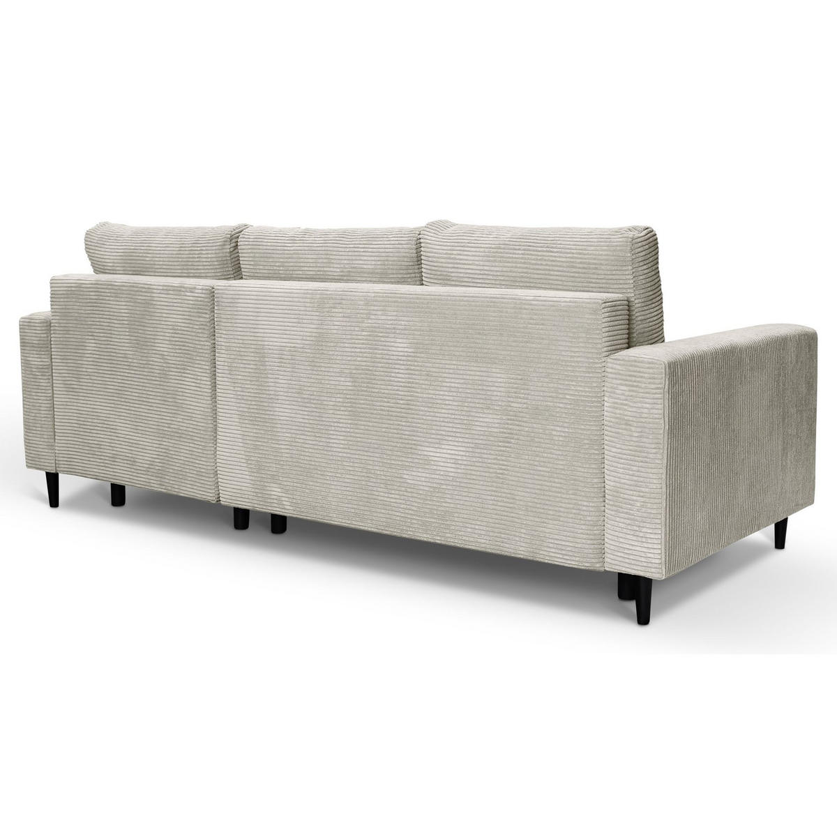 ECKSOFA Nalika Hellbeige mit Cordbezug - Beige/Creme, Holz/Textil (143/230cm) - Selsey