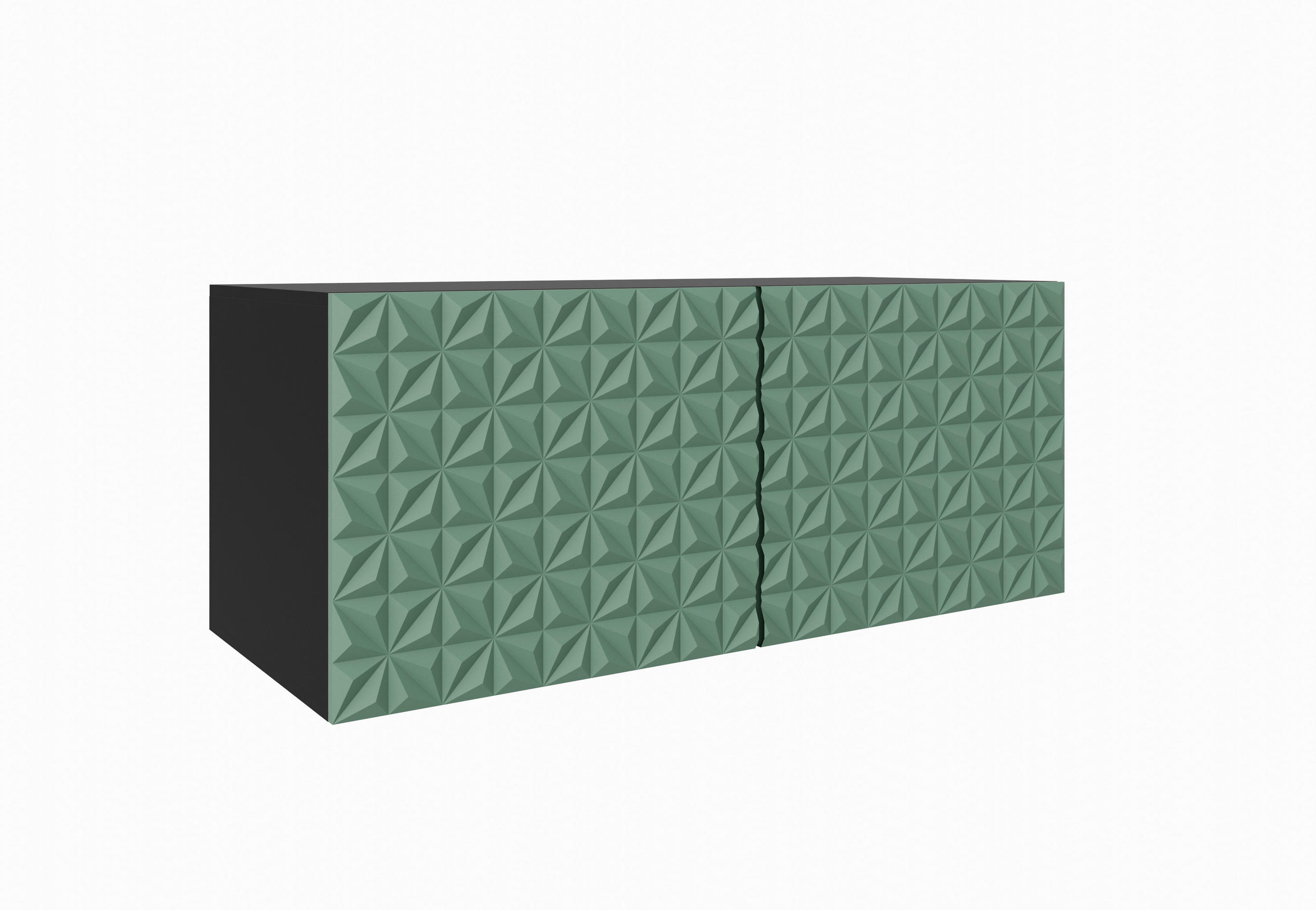 Meblini Tv-Schrank Schwarz, Grün 100x115x40 cm