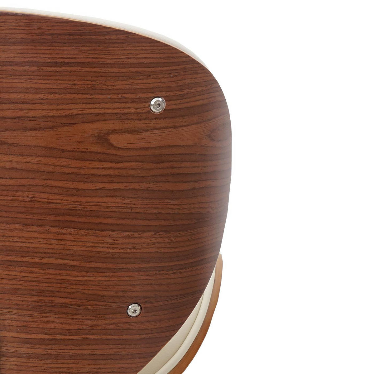 BARHOCKER höhenverstellbar mit Lehne Sitzhöhe 62-84cm Holz Bugholz Retro-Design Walnuss-Optik Kunstleder Creme - Weiß, Kunststoff (49/116/47cm) - PROREGAL