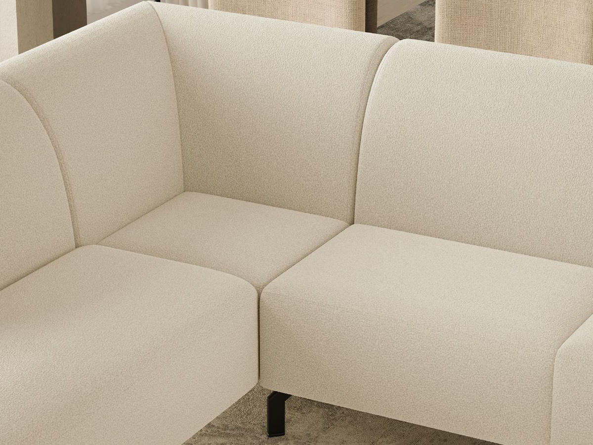 ECKSOFA Regento Creme Links - Creme/Schwarz, Holz/Textil (277/218cm) - Graingold