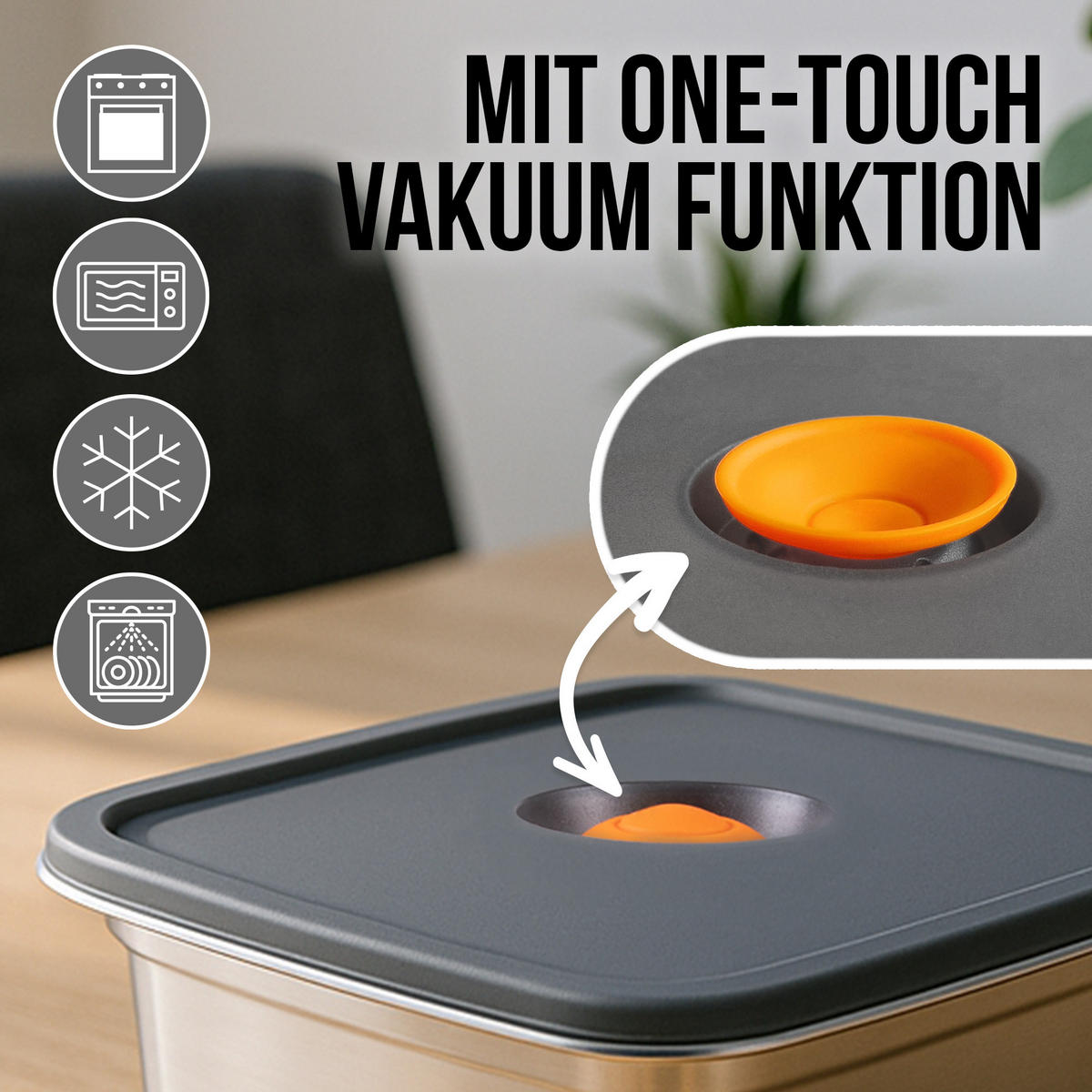 FRISCHHALTEDOSEN Edelstahl mit Deckel - Grau, Metall (19.6/11/23.5cm) - Stoneline