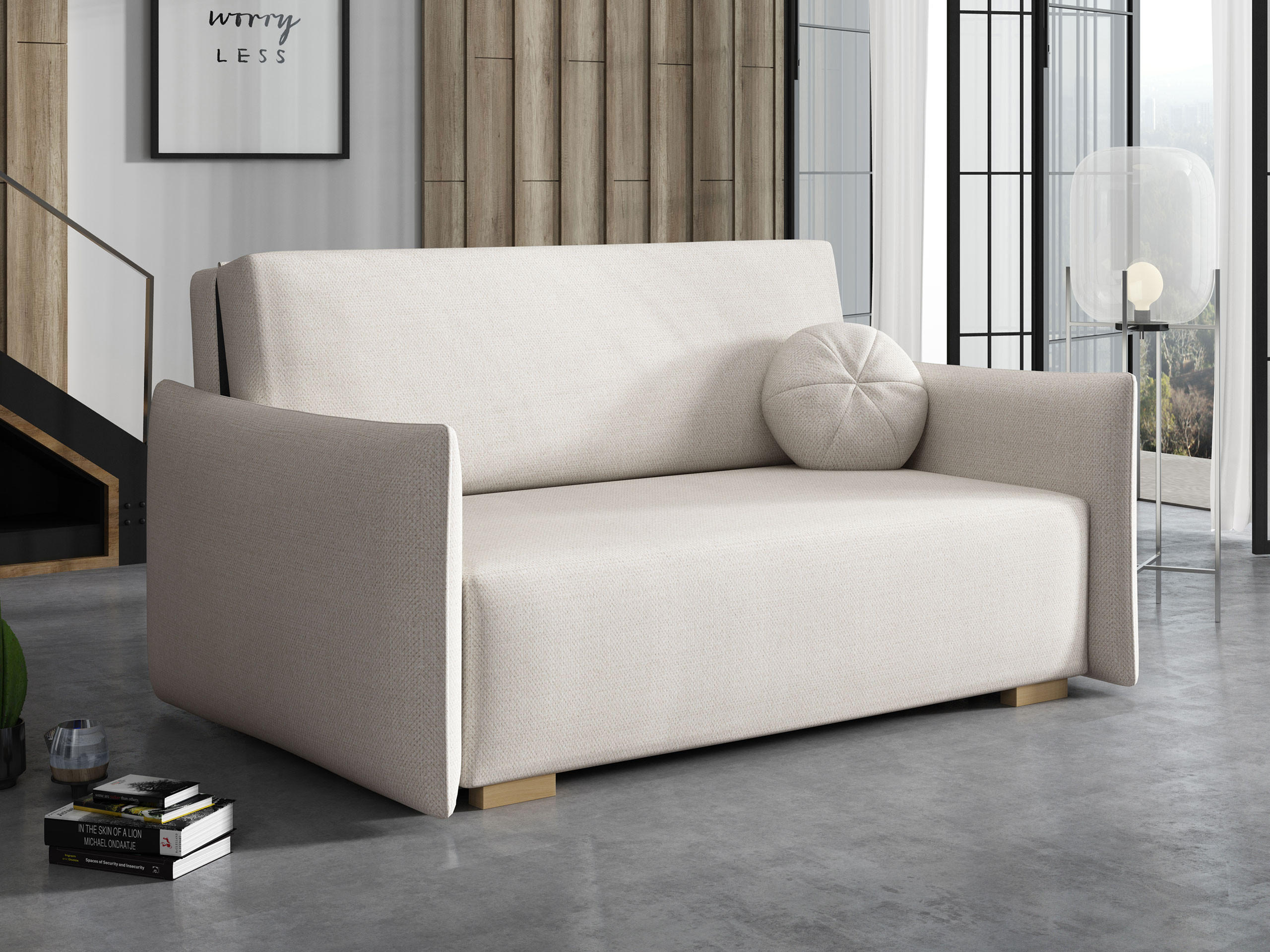 SCHLAFSOFA Viva Glov III - Creme/Naturfarben, Holz/Textil (157/85/98cm) - MIRJAN24
