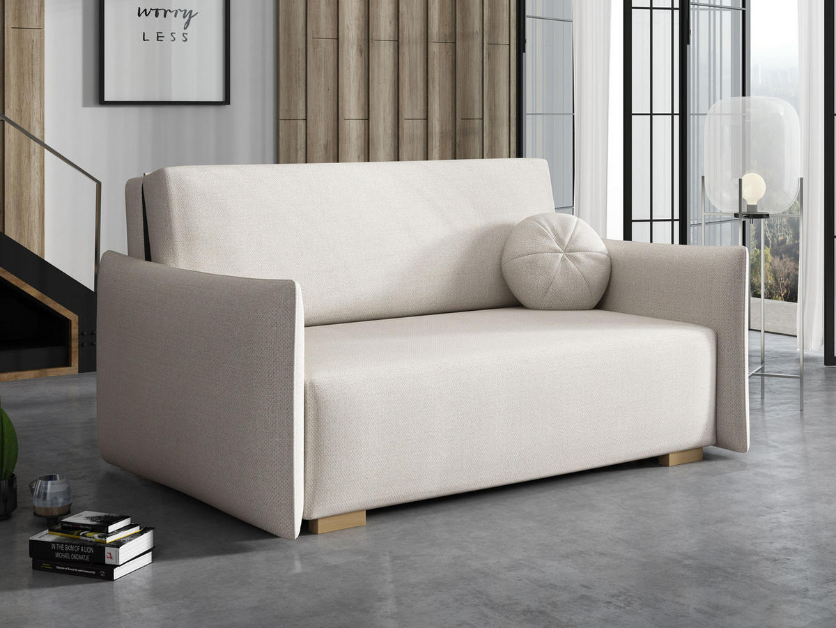 SCHLAFSOFA Viva Glov III - Creme/Naturfarben, Holz/Textil (157/85/98cm) - MIRJAN24