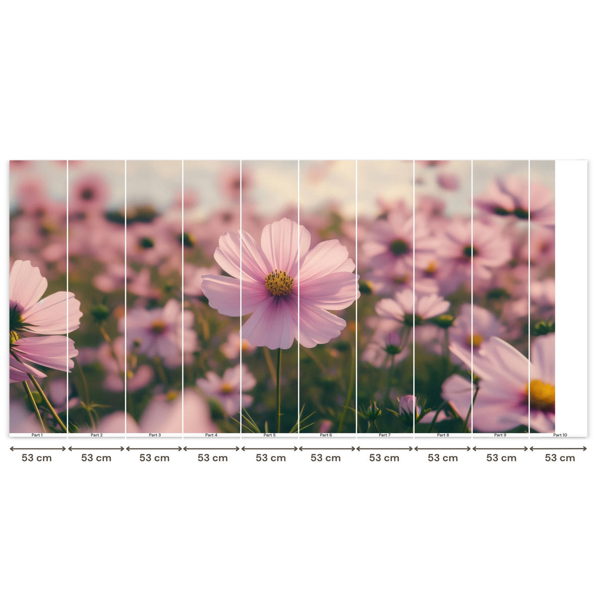 TAPETE - Blumen - Lila - Unscharf - 500x240 cm - Rosa, Papier (500/240cm) - OnlyWow