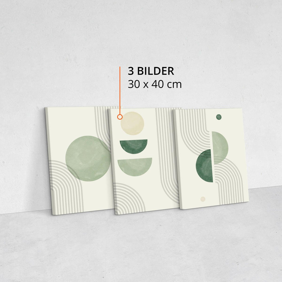 LEINWANDBILDER 3-er Set Geo-Muster Boho - Beige/Schwarz, Textil (90/40cm) - Muralo