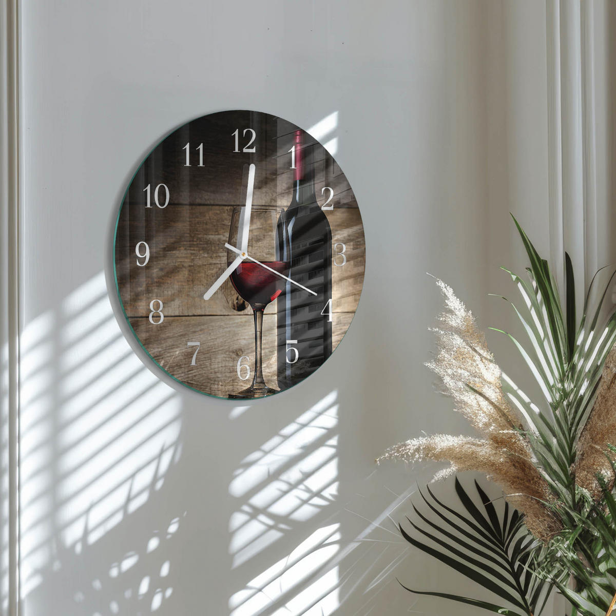 WANDUHR fi30 cm - Wein - Rot, Glas (30/30/0.4cm) - TULUP