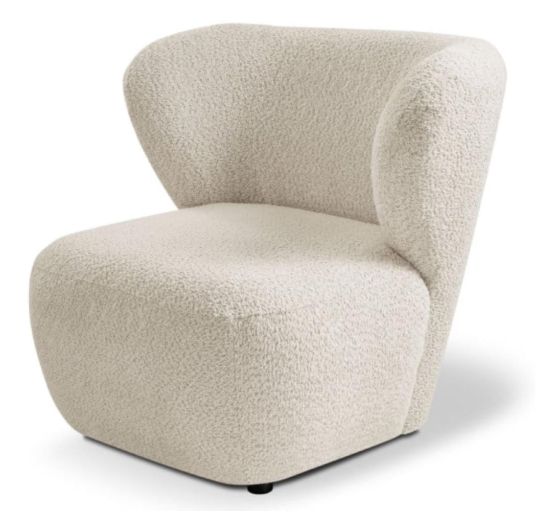 SESSEL Creme EVA Breites Rückenlehne Bouclé - Ecru, Textil (82/74/74cm) - Sepro Meble
