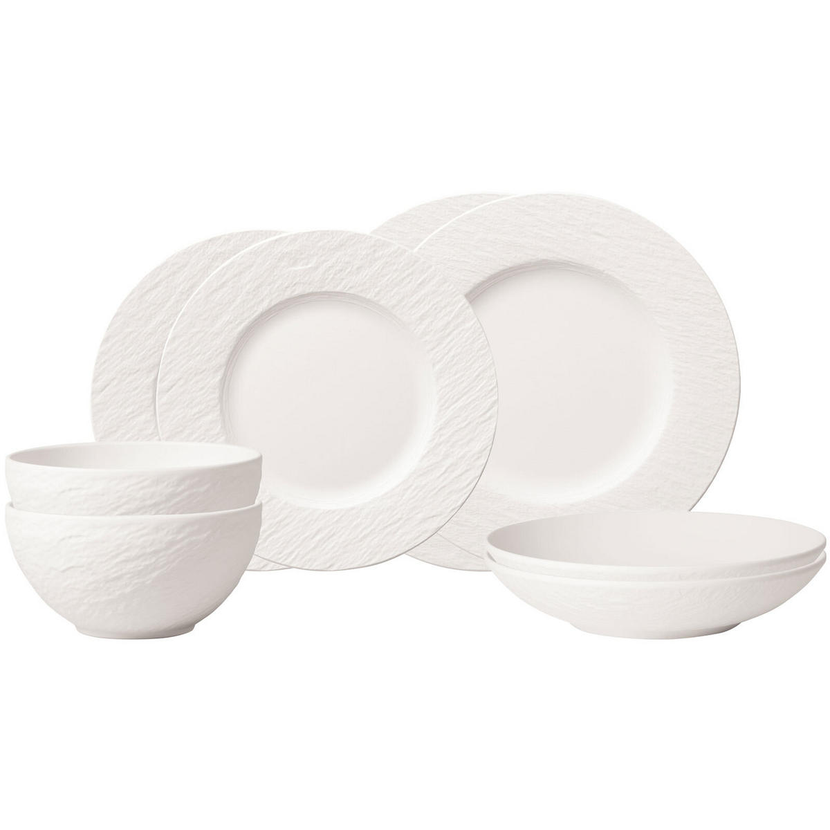 EINSTEIGER-SET Manufacture Rock Blanc weiß 8er Set - Weiß, Keramik (1/1/1cm) - Villeroy & Boch