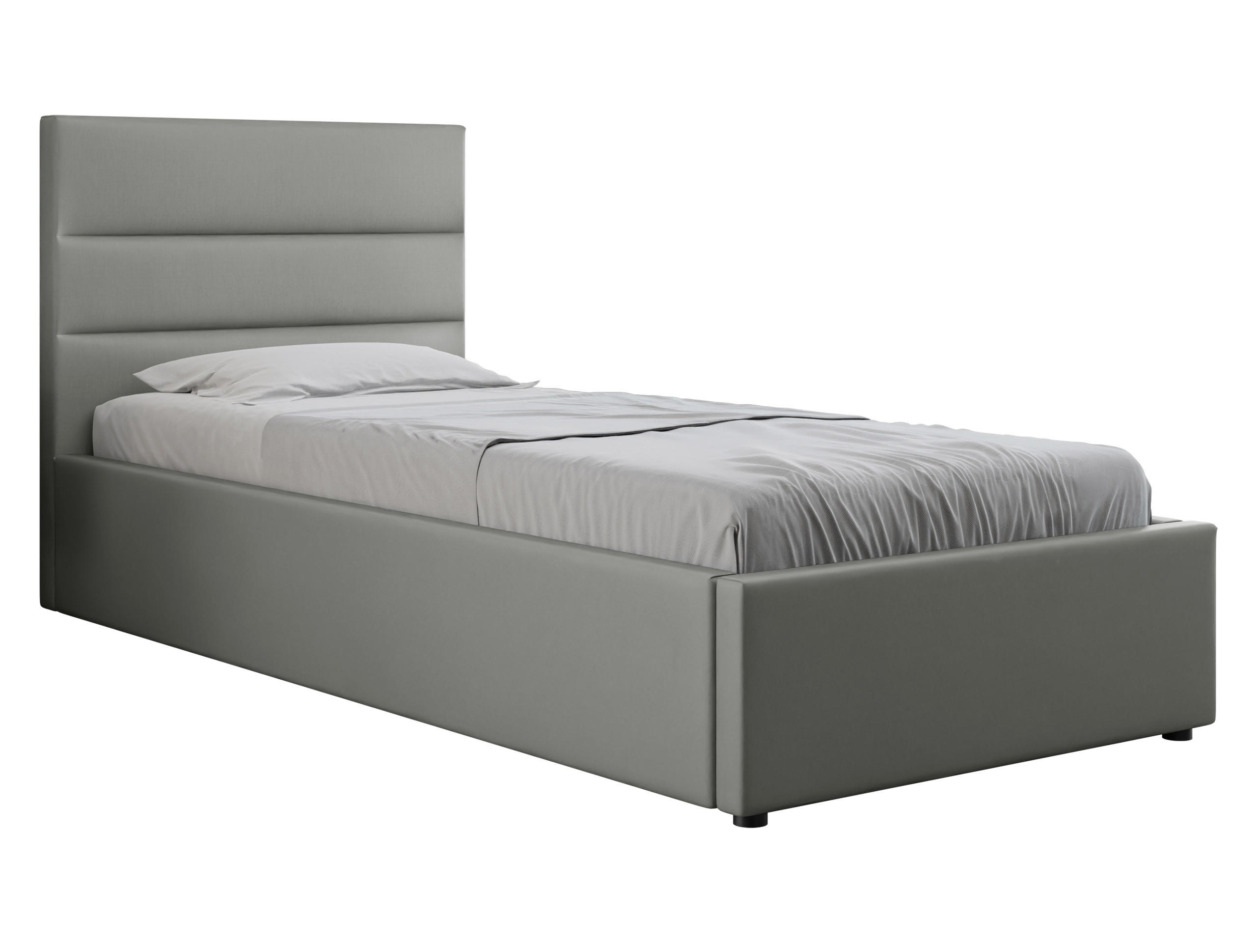 POLSTRBETT Lutko 8040 Single - Schwarz/Grau, Holzwerkstoff/Kunststoff (90/200cm) - MIRJAN24