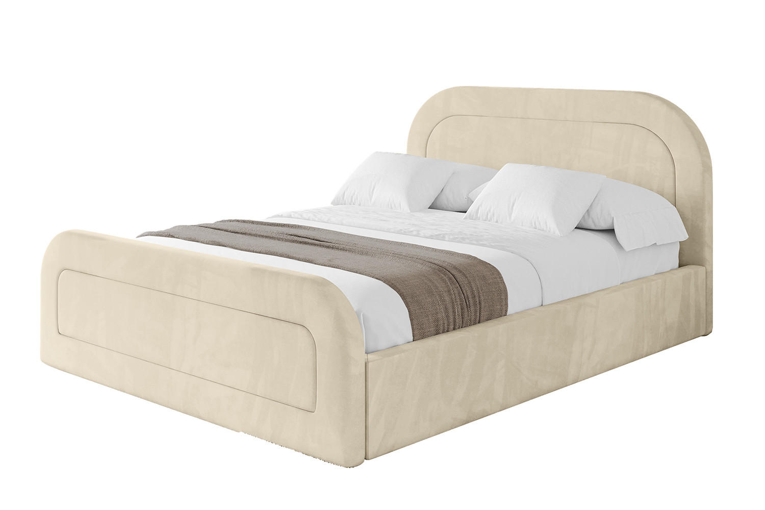 POLSTERBETT mit Bettkasten, Fußteil und Lattenrost, Boxbett ohne Matratze - LERAY-Z 180x200 Beige - Ecru, Holzwerkstoff/Textil (180/200cm) - ALTDECOR