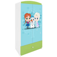 KINDERKLEIDERSCHRANK Eisberg 90/175/52 - Grün, Holzwerkstoff (90/175/52cm) - Kocot Kids