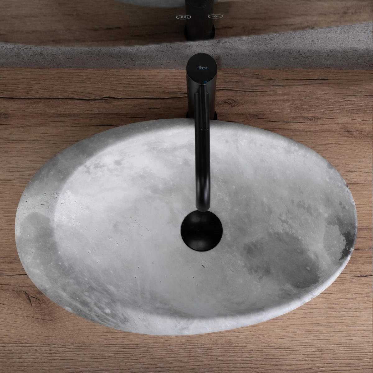 AUFSATZWASCHBECKEN Rea Roxy C Stone L.grey - Weiß, Keramik (31/13.5/49cm) - REA