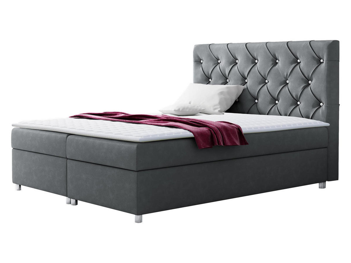BOXBETT Roma - Grau, Holz (160/200cm) - MIRJAN24