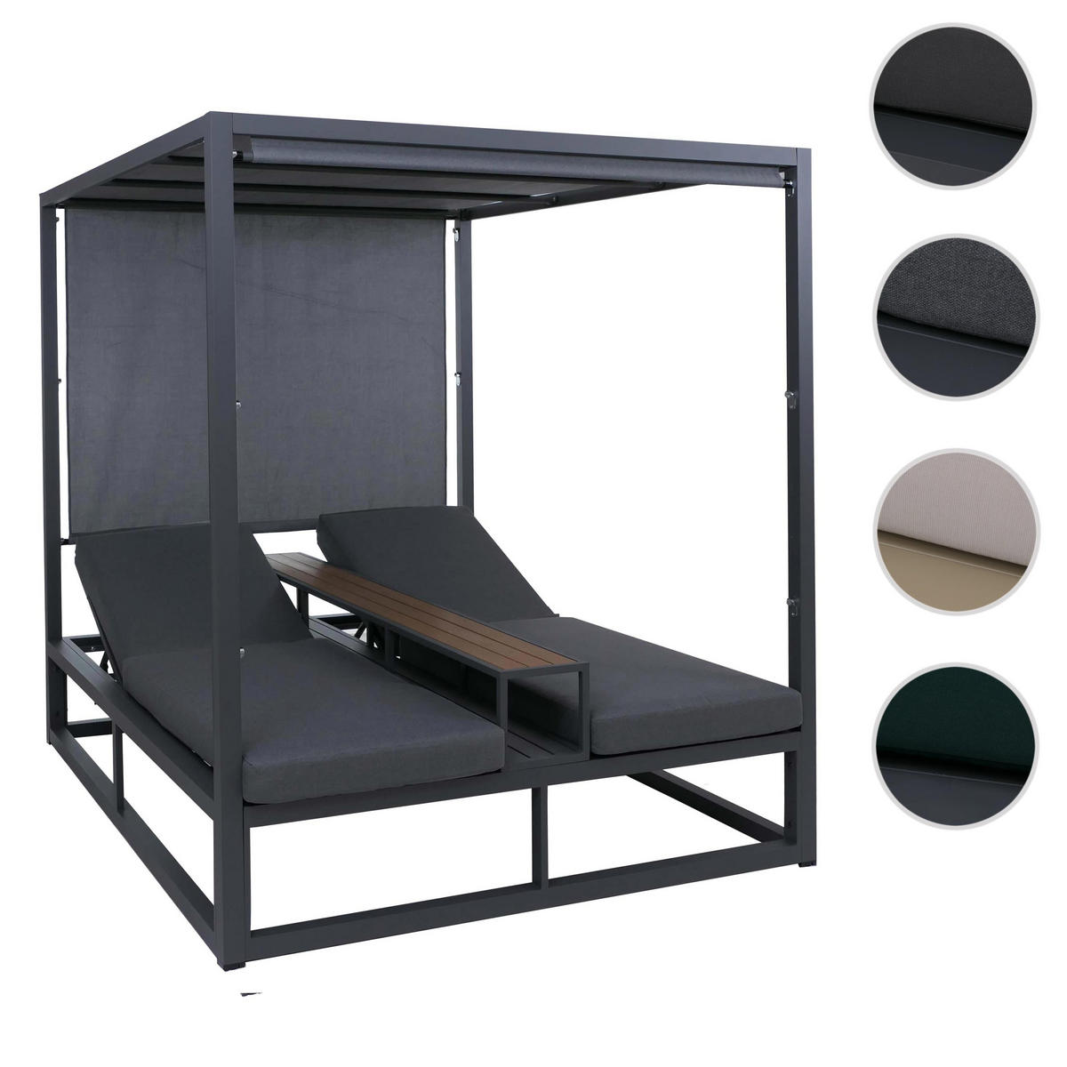 LOUNGE-GARTENLIEGE Dunkelgrau - Dunkelgrau, Textil (165/196/196cm) - MCW