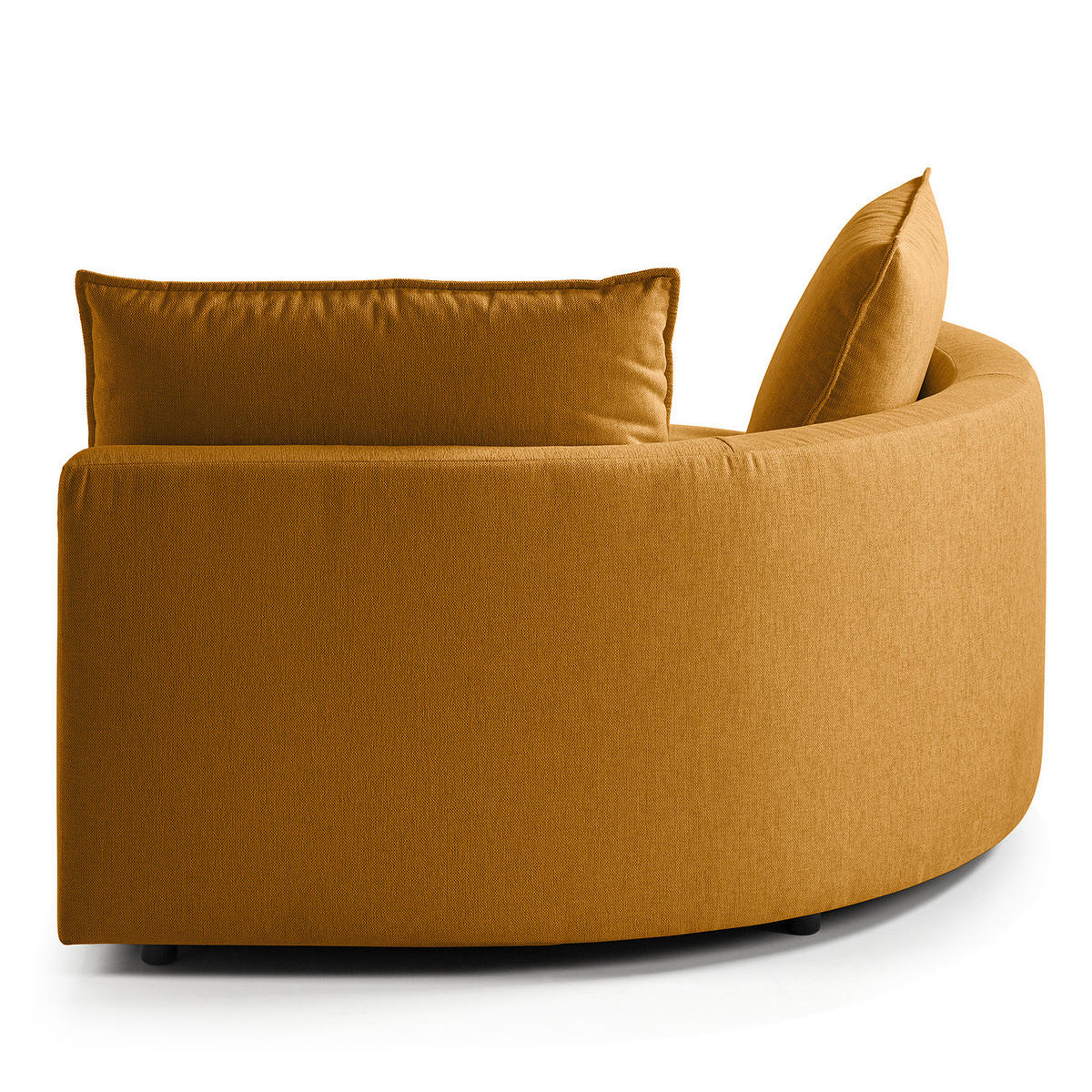 OTTOMANE - modular - Schwarz/Orange, Kunststoff/Textil (126/82/154cm) - home24